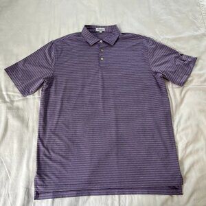 Share Peter Millar Summer Comfort Golf Polo Men's Extra Large White Purple Short